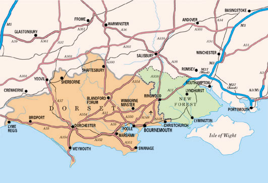 Map: Dorset & New Forest